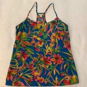 Jcrew sleeveless tropical print blouse